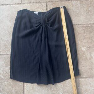 Armani Collezioni Black PinStripe Lined Skirt - Knot Detail - rough hem - Size 8